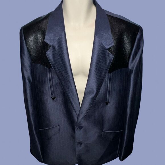 Vintage 80s Westerner Mens Rodeo Style Western Blazer Sport Coat Jacket Size 46 - Picture 1 of 5